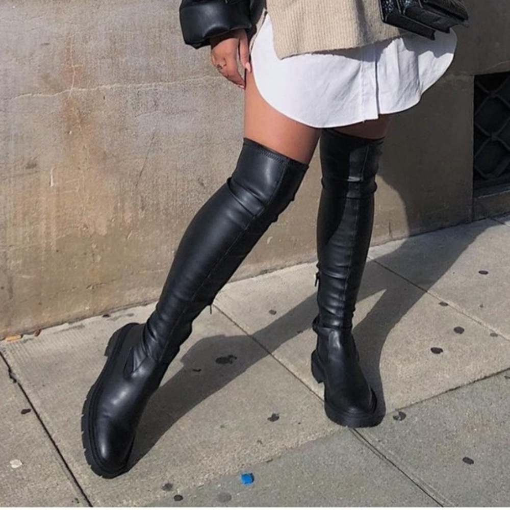 NWT Zara Chunky Stretch Over the Knee Boot
